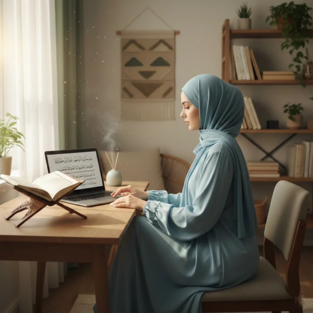 Online Quran learning at home in a calm and private study setting